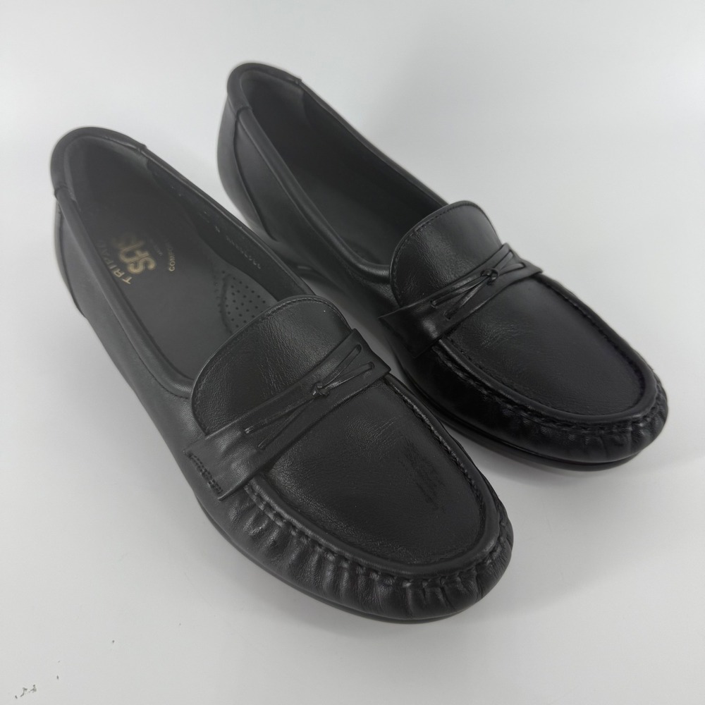 SAS Women's 8.5 N Shoes‎ Easier Dress Tripad Comfort Black Leather Loafer Flats